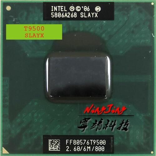 Intel Core 2 Duo T9500 SLAQH SLAYX 2.6 GHz Dual-Core Dual-Thread CPU Processor 6M 35W Socket P