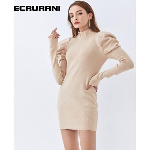 ECRURANI Fashionable Knitted Dresses
