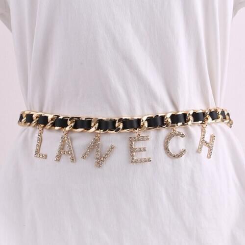 Statement Belly Boho Waist Chain Letter Belts Wild Real Leather Belts Women Dress belly piercing Belts Bohemian Slim Belts