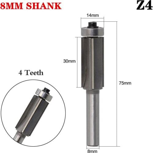1Pc 8mm Shank 4 Teeth Wood Router Bit Knife Edge Trimmer Woodworking Milling Cutter Trimming High Quality