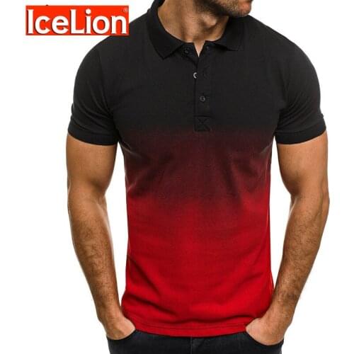 IceLion 2021 Men T-shirt Casual Tshirts Men Turn-Down Collar Short Sleeve Slim-fit T-shirts Men Sports Shirt Summer Short Sleeve