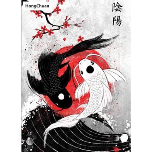 Fish gossip mural 5D DIY round/square diamond painting embroidery mosaic cross stitch home decoration new year gift