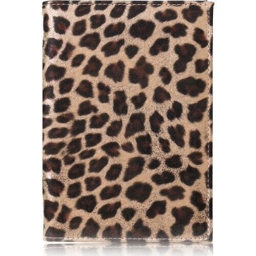 TRASSORY 2019 Leather Wild Leopard Style Passport Cover Case with Card Case and Cash Holder