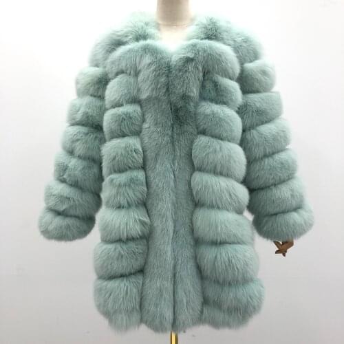 Fashion Winter Fox Fur Jacket Women Fluffy Real Fur Coat Natural Elegant Lady Warm Outerwear Free Shipping