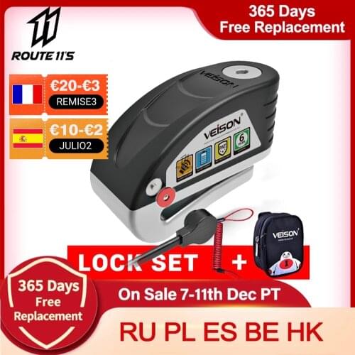 VEISON Motorcycle Lock Waterproof Motorcycle Alarm Steel Disc Lock Security Anti Theft Bike Lock Para Moto Alarma Moto Upgrade