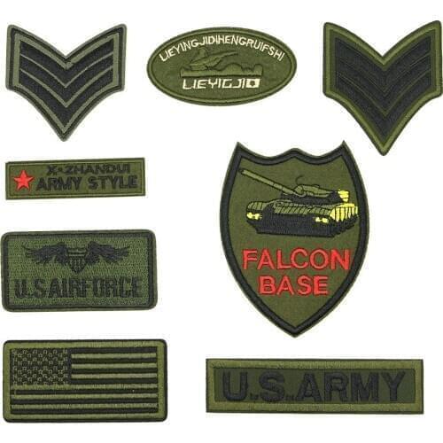 2018 New 1 pcs Iron-on Antique Green Badge tactical Exquisite handmade DIY patch D-035
