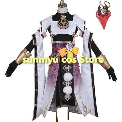 New Game Genshin Impact Kujou Sara Cosplay Costume Halloween