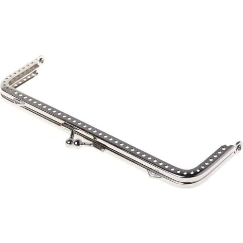 New Silver Handle Sewing Purse Handbag Coins Bags Metal Kiss Clasp Frame 15cm