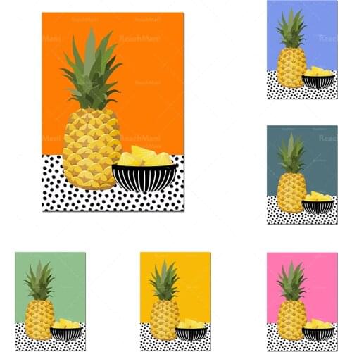 Pineapple print, pineapple bowl print, pineapple still life, kitsch pineapple print, pineapple picture, fruit print