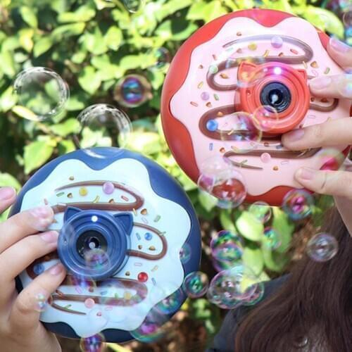Bubble Machine Donuts Design Electric Kids Toy Automatic Light Music Effect for Outdoor Kids Educational Toys for Children Gifts