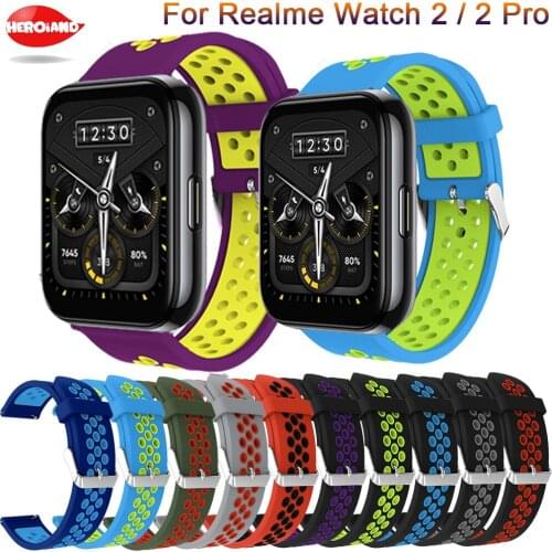 Soft Silicone 22MM Strap For Realme Watch 2 / 2 pro Smart Watchband Replacement Wristband For Realme Watch S pro bracelet Correa