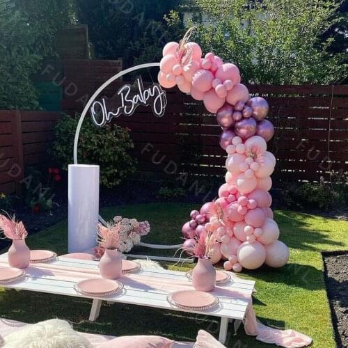 122pcs Pink DIY Party Balloons Set Arch Garland Kit For Birthday Wedding Chrome Latex Balloons Party Decors Globos Supplies