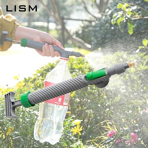 Manual Air Pump Garden Sprayer High Pressure Adjustable Drink Bottle Spray Head Nozzle Garden Watering Tool Agricultural Tools