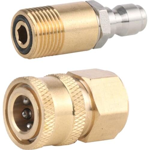 Garden Hose M18 Pressure Washer Adapter Set Quick Disconnect Kit Quick Release Water Hose Fitting Solid Brass 1/4"