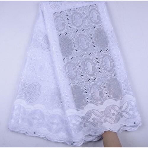 Pure White African Lace Fabric Swiss Voile With Stones Swiss Cotton Lace High Quality 2019 Swiss Voile Lace In Switzerland 1510