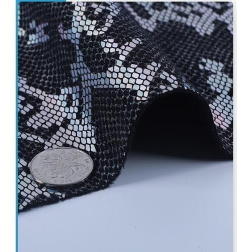 Synthetic PU Metal gilded snake pattern PU leather material