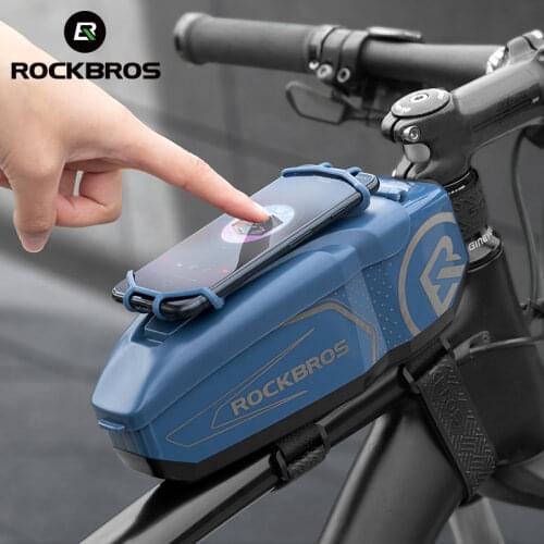 ROCKBROS Bicycle Bag Raincover Bike Phone Holder Bag Waterproof Bicycle Basket 4-6.5' Front Phone Bag Moto Bicycle Accessories