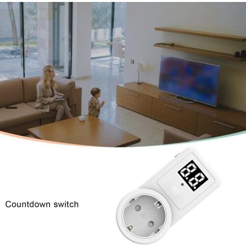 1pc EU Plug Countdown Timer Switch Smart Control Plug-In Socket Auto Shut Off Outlet Automaticl Turn Off Electronic Device