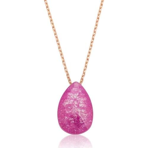 Tevuli 925 Sterling Silver Pink Drop Candy Necklace