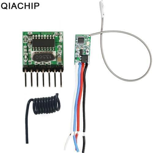 QIACHIP Universal Wireless Remote Control Switch DC 12V 24V Led Switch 433Mhz RF Receiver Module + 4 CH RF Transmitter Antenna