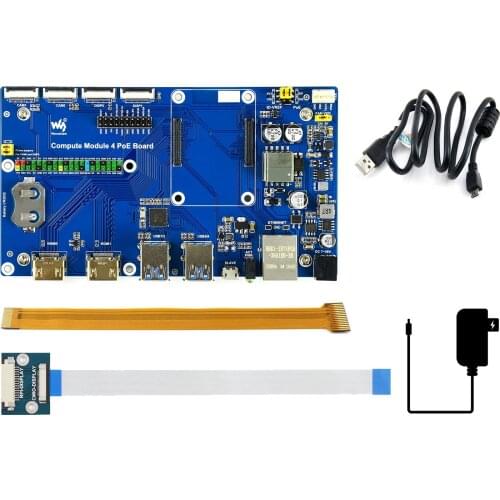 Compute Module 4 Acce C Basic accessories package with waveshare PoE Board,Provide better peripheral support,Quickly evaluateCM4