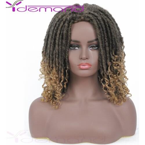 Y Demand Dreadlocks Wig Braids Synthetic Faux Wigs Crochet For Black Women Locs 14inch High Temperature Fiber Soft Mix Blonde