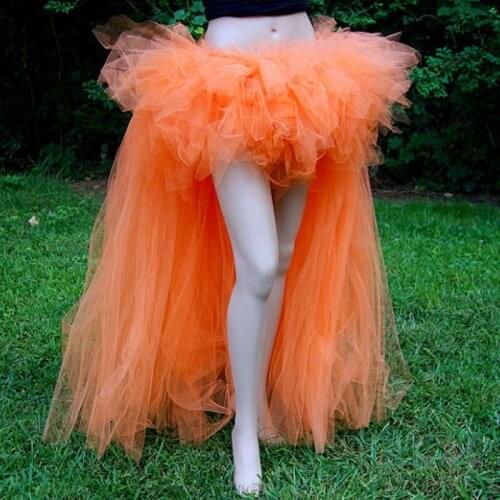 Orange Swallow tail Dance Custome Fluffy Girl Women Tutu Skirts Ball Gown Photo T-show Tulle Skirt Birthday Party Clothes Dress