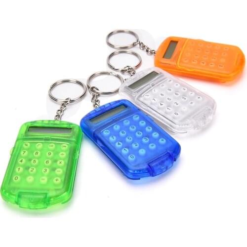 1pc Keychain Design Pocket Mini Calculator School Office Company Calculator Accounting Tool Color random