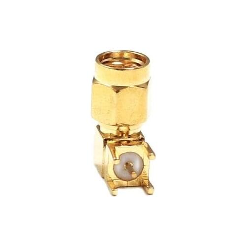 1pc SMA Male Plug RF Coax Connector PCB Mount Right Angle Goldplated 90-Degree NEW wholesale