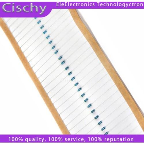 100pcs 1/4W Metal film resistor 1R ~ 1M 100R 220R 330R 1K 1.5K 2.2K 3.3K 4.7K 10K 22K 47K 100K 100 220 330 1K5 2K2 3K3 4K7 ohm