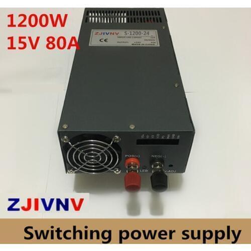 1200W 15v 80A Single Output Switching power supply Driver Transformers 220V 110V AC to DC15V smps For CNC Machine DIY LED CCTV