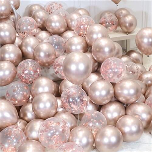 20pcs 10inch New Glossy Champagne Gold Metal Pearl Latex Balloon Gold Thick Chrome Metallic Globos Wedding Birthday Party Decor