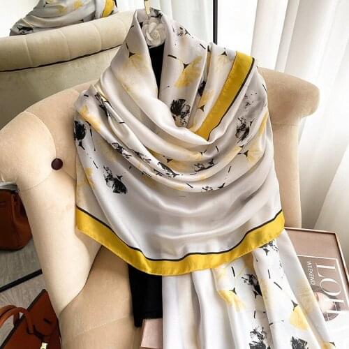2021 luxury brand ladies scarf silk scarf shawl painted shawl painting pashmina Women Wrap Hijab Foulard Scarves Female Bandana