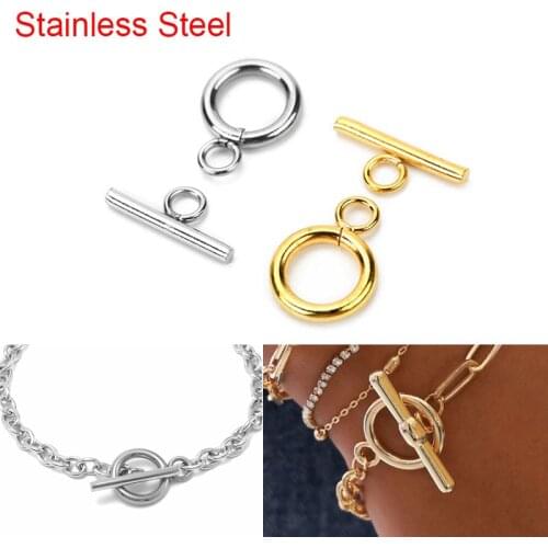 5set/lot High Quality Strong Stainless Steel Toggle OT Clasps Hooks Connectors For Necklace Bracelet Diy Jewelry Making Findings