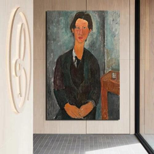 Amedeo Modigliani Chaim Soutine Canvas Painting Posters Print Marble Wall Art Painting Decorative Picture Modern Home Decoration