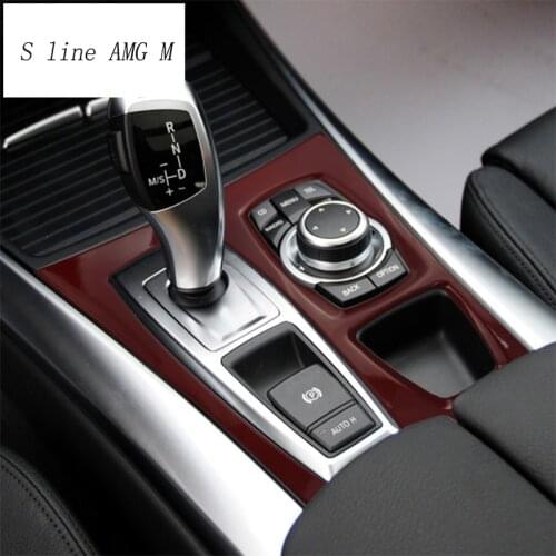 Car Interior Gear Shift Box Panel Stickers Trim Covers Moulding Strips decals Car Styling For BMW X5 X6 E70 E71 Auto Accessories