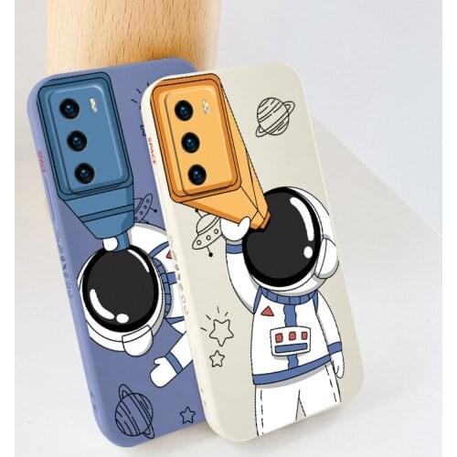 Space Astronaut Case For Huawei P40 P30 P20 Pro Lite Mate 40 30 20 Pro Lite PSmart 2021 Y7A Shockproof Soft Phone Cover Coque