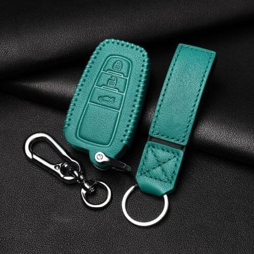 For Toyota Crown Royal S210 2013~2018/ Toyota Highlander XU50 Kluger Genuine Leather Car Key Case Cover Protector Accessories