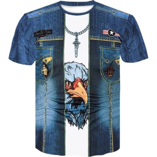 Animal Eagle Neutral T-shirts 2021 Latest Casual Mens Hip hop 3d Printed T shirt Funny Animals short Sleeve oversized T shirt