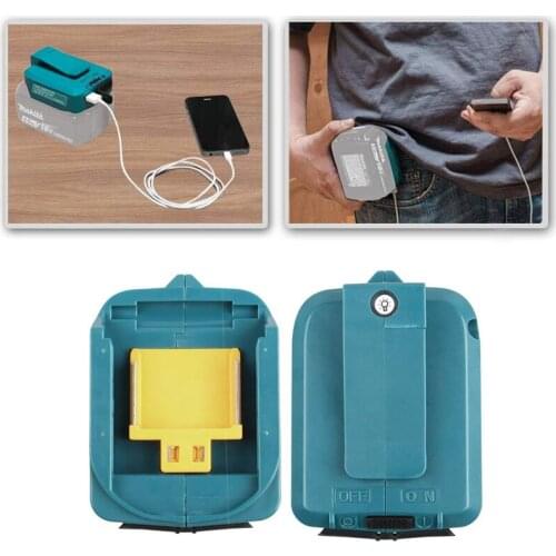 Hot Dual USB Charger Adapter Converter Power Source for Makita 14-18V ADP05 18V BL1815 BL1830 BL1840 Battery With LED Work Light