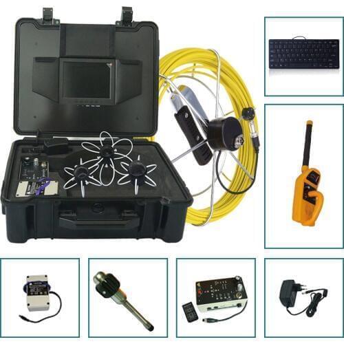 Cctv drain sewer camera inspection pipe 29mm self-leveling Pipeline camera 50M cable with meter counter and 512hz transmitter