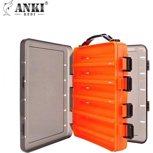 ANKI KEDI 275*185*48/ 200*160*47 Professional Fishing Lure Tackle Box Compartments Double Sided Fishing Lure Bait Hooks Tackle