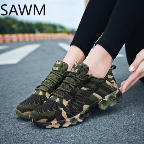 HOT Camouflage Fashion Sneakers Women Breathable Casual Shoes Men Army Green Trainers Plus Size 35-44 Lover Shoes 2020