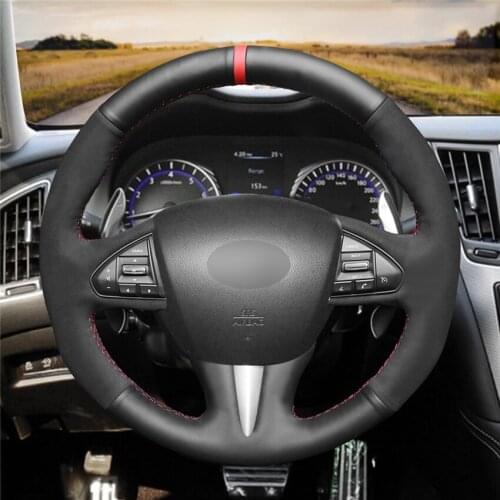 DIY Anti-Slip Wear-Resistant Steering Wheel Cover For Infiniti Q50 2014 -2017 QX50 2015-2017 Car Interior Decoration