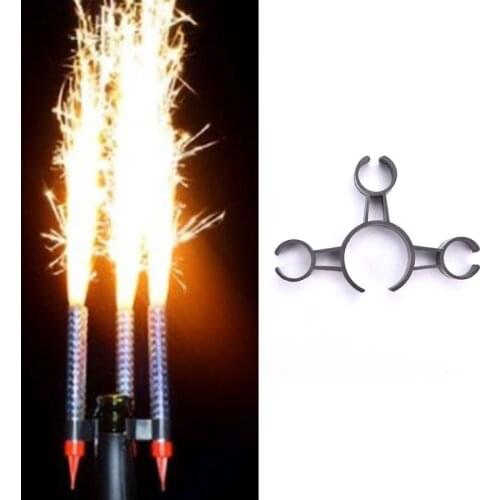 New Ice Fountain Bottle Clip for Wine or Champagne 3 Candles Clip Sparkler Black
