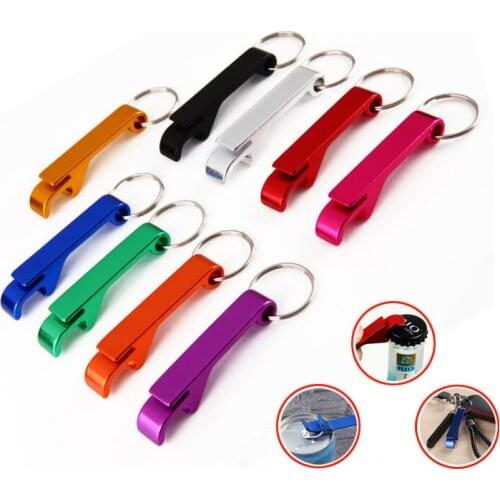Wholesale Portable Beer Bottle Opener Keychain Mini Pocket Aluminum Alloy Beverage Beer Bottle Opener Wedding Party Favor Gifts
