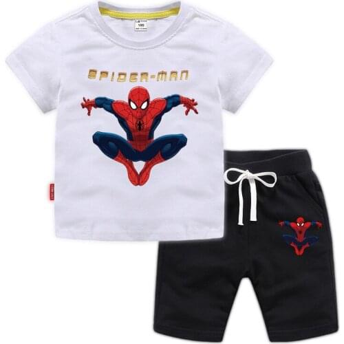 1-12 Years Baby Summer Clothes Set Spiderman Cotton T Shirt + Short Pants 2pcs Tracksuit Kids Boy Sports Clothing Set Boy Outfit