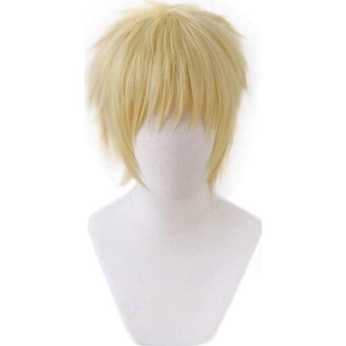 Haikyuu Kei Tsukishima Cosplay Wigs Short Light Blonde Synthetic Hair Halloween Party