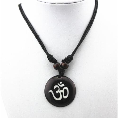 Buddha Mala Yoga Resin OM Pendants Necklaces Women Men Unisex Handmade Fashion Trendy Jewelry Lovers Christmas Gift