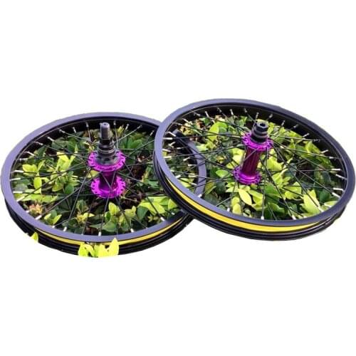 Professional 16inch Alloy Aluminum 4 Bearing Hub BMX Wheel 36H Folding Bike Wheel Child Bike wheelset